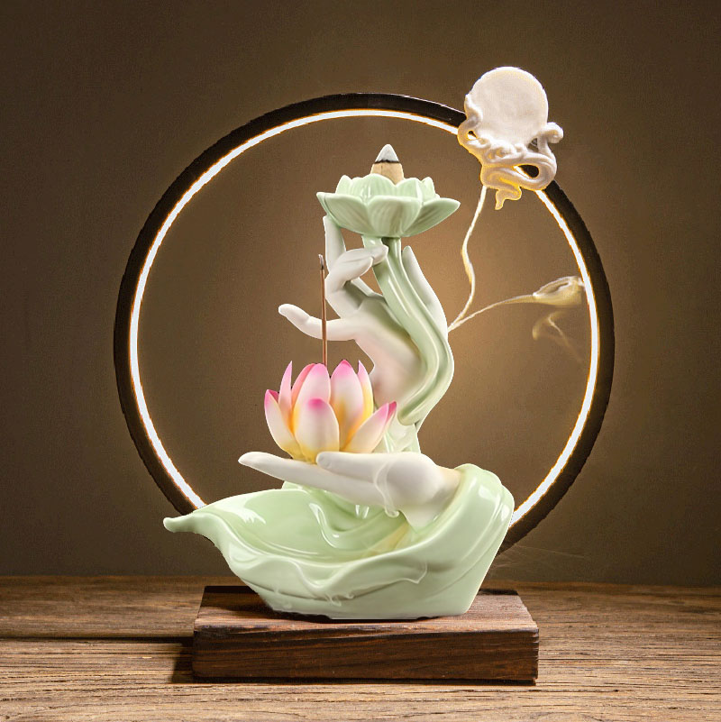 Home Fragrance Zen - Bruciatore di Incenso a Riflusso in