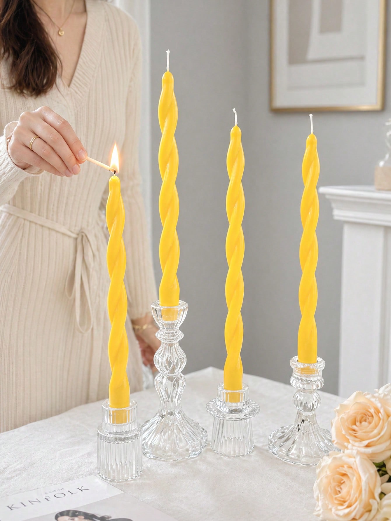 Fragrance In Home - Set di 4 candele profumate gialle